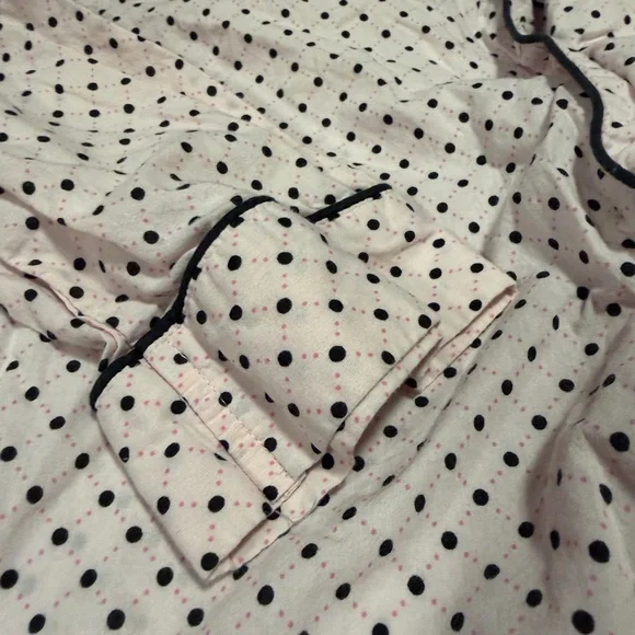 Victoria’s Secret Heritage Cotton Long Pink Polka Dot Pajama Set Large - Picture 4 of 5